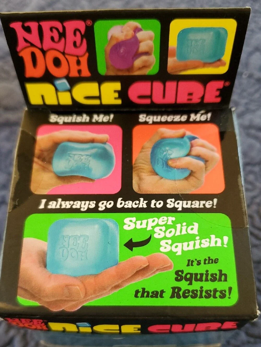Nice Cube Super Solid Squish! Toy - Blue Nee Doh Needoh Stress Ball